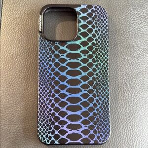 PopSockets Black and Blue Snake Pattern iPhone 14 Pro Max Case